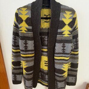 CLOSE OUT SALE: Press Brand Yellow and Dark Gray Cardigan Sweater - Medium